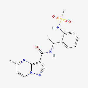 molecular formula C17H19N5O3S B6916368 N-[1-[2-(methanesulfonamido)phenyl]ethyl]-5-methylpyrazolo[1,5-a]pyrimidine-3-carboxamide 