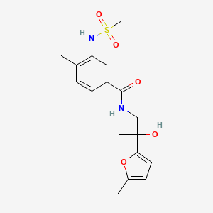 molecular formula C17H22N2O5S B6916373 N-[2-hydroxy-2-(5-methylfuran-2-yl)propyl]-3-(methanesulfonamido)-4-methylbenzamide 