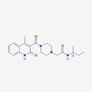 molecular formula C21H28N4O3 B6916393 N-butan-2-yl-2-[4-(4-methyl-2-oxo-1H-quinoline-3-carbonyl)piperazin-1-yl]acetamide 