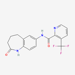 molecular formula C17H14F3N3O2 B6916432 N-(2-oxo-1,3,4,5-tetrahydro-1-benzazepin-7-yl)-3-(trifluoromethyl)pyridine-2-carboxamide 