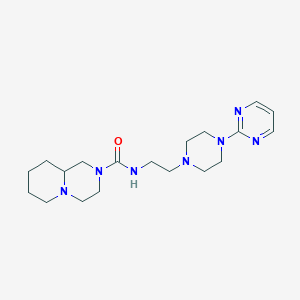 molecular formula C19H31N7O B6916507 N-[2-(4-pyrimidin-2-ylpiperazin-1-yl)ethyl]-1,3,4,6,7,8,9,9a-octahydropyrido[1,2-a]pyrazine-2-carboxamide 