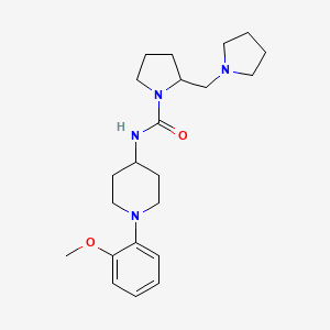 molecular formula C22H34N4O2 B6916514 N-[1-(2-methoxyphenyl)piperidin-4-yl]-2-(pyrrolidin-1-ylmethyl)pyrrolidine-1-carboxamide 