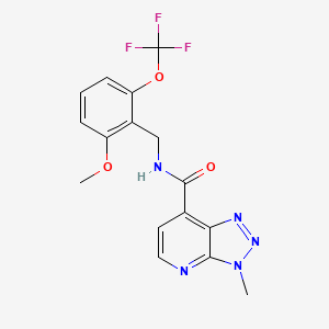 molecular formula C16H14F3N5O3 B6916563 N-[[2-methoxy-6-(trifluoromethoxy)phenyl]methyl]-3-methyltriazolo[4,5-b]pyridine-7-carboxamide 