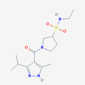 molecular formula C14H24N4O3S B6916572 N-ethyl-1-(5-methyl-3-propan-2-yl-1H-pyrazole-4-carbonyl)pyrrolidine-3-sulfonamide 