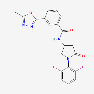 molecular formula C20H16F2N4O3 B6916576 N-[1-(2,6-difluorophenyl)-5-oxopyrrolidin-3-yl]-3-(5-methyl-1,3,4-oxadiazol-2-yl)benzamide 