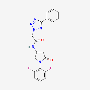 molecular formula C19H16F2N6O2 B6916581 N-[1-(2,6-difluorophenyl)-5-oxopyrrolidin-3-yl]-2-(5-phenyltetrazol-2-yl)acetamide 