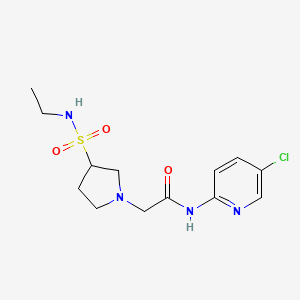 molecular formula C13H19ClN4O3S B6916602 N-(5-chloropyridin-2-yl)-2-[3-(ethylsulfamoyl)pyrrolidin-1-yl]acetamide 