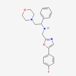 molecular formula C22H24FN3O2 B6916605 N-[[5-(4-fluorophenyl)-1,3-oxazol-2-yl]methyl]-2-morpholin-4-yl-1-phenylethanamine 