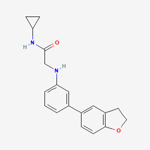 molecular formula C19H20N2O2 B6916742 N-cyclopropyl-2-[3-(2,3-dihydro-1-benzofuran-5-yl)anilino]acetamide 