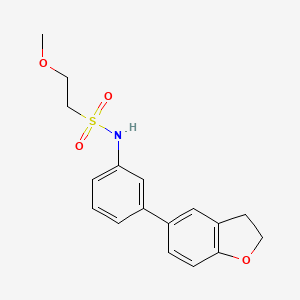molecular formula C17H19NO4S B6916761 N-[3-(2,3-dihydro-1-benzofuran-5-yl)phenyl]-2-methoxyethanesulfonamide 