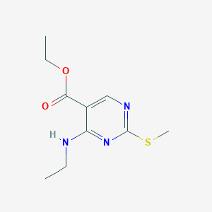 molecular formula C10H15N3O2S B069168 Ethyl 4-(ethylamino)-2-(methylthio)pyrimidine-5-carboxylate CAS No. 185040-33-9