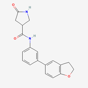 molecular formula C19H18N2O3 B6916867 N-[3-(2,3-dihydro-1-benzofuran-5-yl)phenyl]-5-oxopyrrolidine-3-carboxamide 