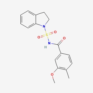 molecular formula C17H18N2O4S B6916873 N-(2,3-dihydroindol-1-ylsulfonyl)-3-methoxy-4-methylbenzamide 