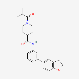 molecular formula C24H28N2O3 B6916879 N-[3-(2,3-dihydro-1-benzofuran-5-yl)phenyl]-1-(2-methylpropanoyl)piperidine-4-carboxamide 