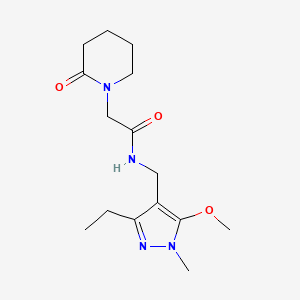 molecular formula C15H24N4O3 B6916886 N-[(3-ethyl-5-methoxy-1-methylpyrazol-4-yl)methyl]-2-(2-oxopiperidin-1-yl)acetamide 