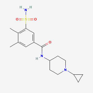 molecular formula C17H25N3O3S B6916917 N-(1-cyclopropylpiperidin-4-yl)-3,4-dimethyl-5-sulfamoylbenzamide 