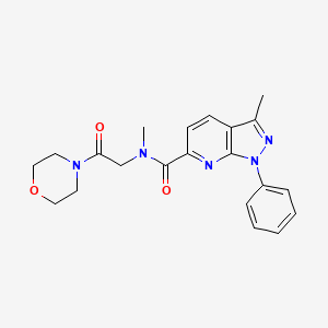 molecular formula C21H23N5O3 B6917007 N,3-dimethyl-N-(2-morpholin-4-yl-2-oxoethyl)-1-phenylpyrazolo[3,4-b]pyridine-6-carboxamide 