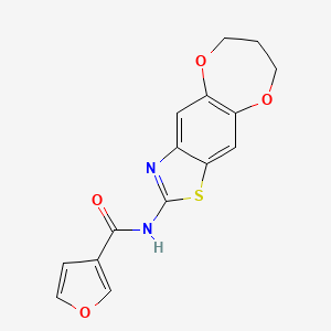 molecular formula C15H12N2O4S B6917039 N-(7,8-dihydro-6H-[1,4]dioxepino[2,3-f][1,3]benzothiazol-2-yl)furan-3-carboxamide 