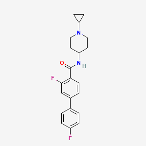 molecular formula C21H22F2N2O B6917117 N-(1-cyclopropylpiperidin-4-yl)-2-fluoro-4-(4-fluorophenyl)benzamide 