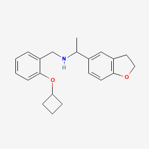 molecular formula C21H25NO2 B6917186 N-[(2-cyclobutyloxyphenyl)methyl]-1-(2,3-dihydro-1-benzofuran-5-yl)ethanamine 