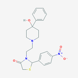 3-(2-(4-Hydroxy-4-phenyl-1-piperidinyl)ethyl)-2-(4-nitrophenyl)-4-thiazolidinone