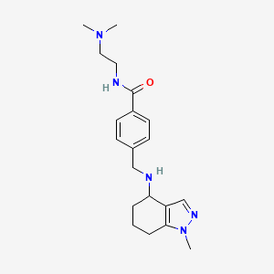 molecular formula C20H29N5O B6917208 N-[2-(dimethylamino)ethyl]-4-[[(1-methyl-4,5,6,7-tetrahydroindazol-4-yl)amino]methyl]benzamide 