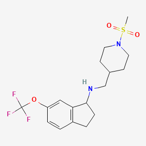 molecular formula C17H23F3N2O3S B6917249 N-[(1-methylsulfonylpiperidin-4-yl)methyl]-6-(trifluoromethoxy)-2,3-dihydro-1H-inden-1-amine 
