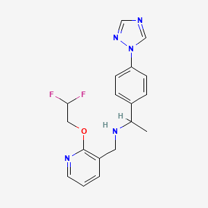 molecular formula C18H19F2N5O B6917269 N-[[2-(2,2-difluoroethoxy)pyridin-3-yl]methyl]-1-[4-(1,2,4-triazol-1-yl)phenyl]ethanamine 