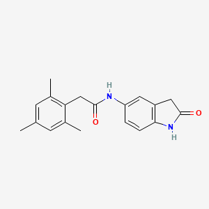 molecular formula C19H20N2O2 B6917308 N-(2-oxo-1,3-dihydroindol-5-yl)-2-(2,4,6-trimethylphenyl)acetamide 