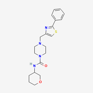 molecular formula C20H26N4O2S B6917316 N-(oxan-3-yl)-4-[(2-phenyl-1,3-thiazol-4-yl)methyl]piperazine-1-carboxamide 