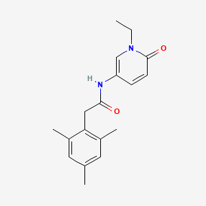 molecular formula C18H22N2O2 B6917381 N-(1-ethyl-6-oxopyridin-3-yl)-2-(2,4,6-trimethylphenyl)acetamide 