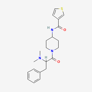 molecular formula C21H27N3O2S B6917413 N-[1-[2-(dimethylamino)-3-phenylpropanoyl]piperidin-4-yl]thiophene-3-carboxamide 