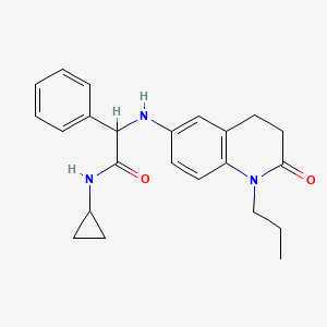 molecular formula C23H27N3O2 B6917446 N-cyclopropyl-2-[(2-oxo-1-propyl-3,4-dihydroquinolin-6-yl)amino]-2-phenylacetamide 