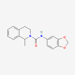 molecular formula C18H18N2O3 B6917500 N-(1,3-benzodioxol-5-yl)-1-methyl-3,4-dihydro-1H-isoquinoline-2-carboxamide 