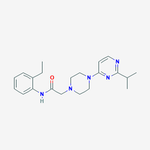 molecular formula C21H29N5O B6917537 N-(2-ethylphenyl)-2-[4-(2-propan-2-ylpyrimidin-4-yl)piperazin-1-yl]acetamide 