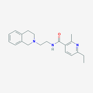 molecular formula C20H25N3O B6917706 N-[2-(3,4-dihydro-1H-isoquinolin-2-yl)ethyl]-6-ethyl-2-methylpyridine-3-carboxamide 