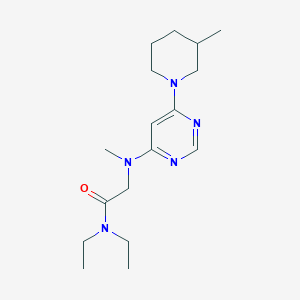 molecular formula C17H29N5O B6917748 N,N-diethyl-2-[methyl-[6-(3-methylpiperidin-1-yl)pyrimidin-4-yl]amino]acetamide 