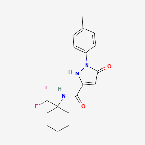 molecular formula C18H21F2N3O2 B6917845 N-[1-(difluoromethyl)cyclohexyl]-2-(4-methylphenyl)-3-oxo-1H-pyrazole-5-carboxamide 