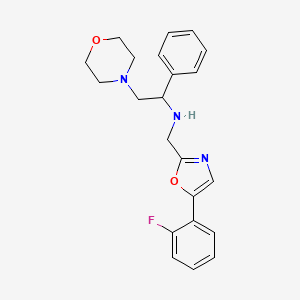 molecular formula C22H24FN3O2 B6917854 N-[[5-(2-fluorophenyl)-1,3-oxazol-2-yl]methyl]-2-morpholin-4-yl-1-phenylethanamine 
