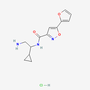 molecular formula C13H16ClN3O3 B6918070 N-(2-amino-1-cyclopropylethyl)-5-(furan-2-yl)-1,2-oxazole-3-carboxamide;hydrochloride 