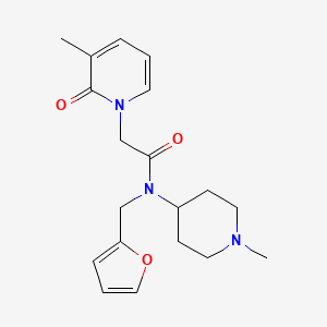 molecular formula C19H25N3O3 B6918094 N-(furan-2-ylmethyl)-2-(3-methyl-2-oxopyridin-1-yl)-N-(1-methylpiperidin-4-yl)acetamide 