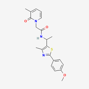 molecular formula C21H23N3O3S B6918114 N-[1-[2-(4-methoxyphenyl)-4-methyl-1,3-thiazol-5-yl]ethyl]-2-(3-methyl-2-oxopyridin-1-yl)acetamide 