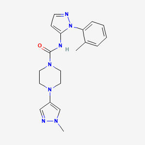 molecular formula C19H23N7O B6918174 N-[2-(2-methylphenyl)pyrazol-3-yl]-4-(1-methylpyrazol-4-yl)piperazine-1-carboxamide 