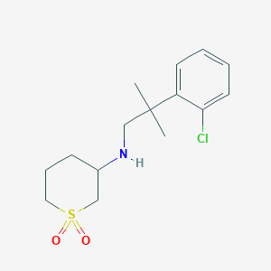 molecular formula C15H22ClNO2S B6918190 N-[2-(2-chlorophenyl)-2-methylpropyl]-1,1-dioxothian-3-amine 