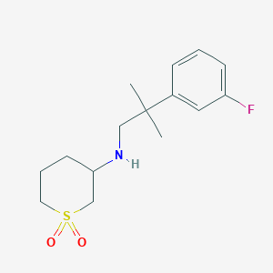 molecular formula C15H22FNO2S B6918197 N-[2-(3-fluorophenyl)-2-methylpropyl]-1,1-dioxothian-3-amine 