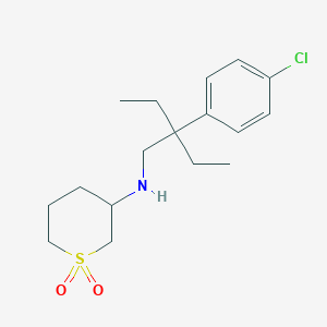 molecular formula C17H26ClNO2S B6918203 N-[2-(4-chlorophenyl)-2-ethylbutyl]-1,1-dioxothian-3-amine 