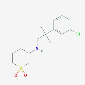 molecular formula C15H22ClNO2S B6918214 N-[2-(3-chlorophenyl)-2-methylpropyl]-1,1-dioxothian-3-amine 