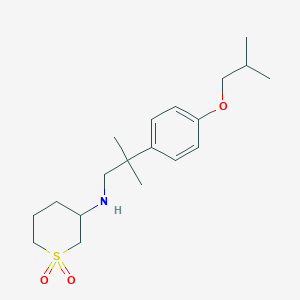 molecular formula C19H31NO3S B6918219 N-[2-methyl-2-[4-(2-methylpropoxy)phenyl]propyl]-1,1-dioxothian-3-amine 