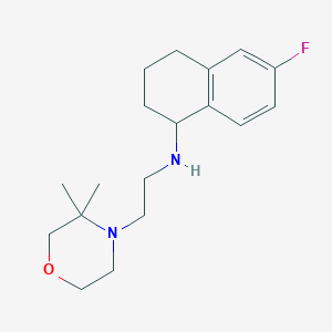 molecular formula C18H27FN2O B6918229 N-[2-(3,3-dimethylmorpholin-4-yl)ethyl]-6-fluoro-1,2,3,4-tetrahydronaphthalen-1-amine 