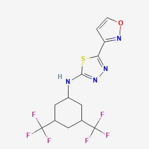 molecular formula C13H12F6N4OS B6918253 N-[3,5-bis(trifluoromethyl)cyclohexyl]-5-(1,2-oxazol-3-yl)-1,3,4-thiadiazol-2-amine 